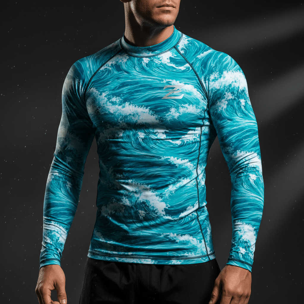 TITAN Men's Rash Guard — Ocean Wave