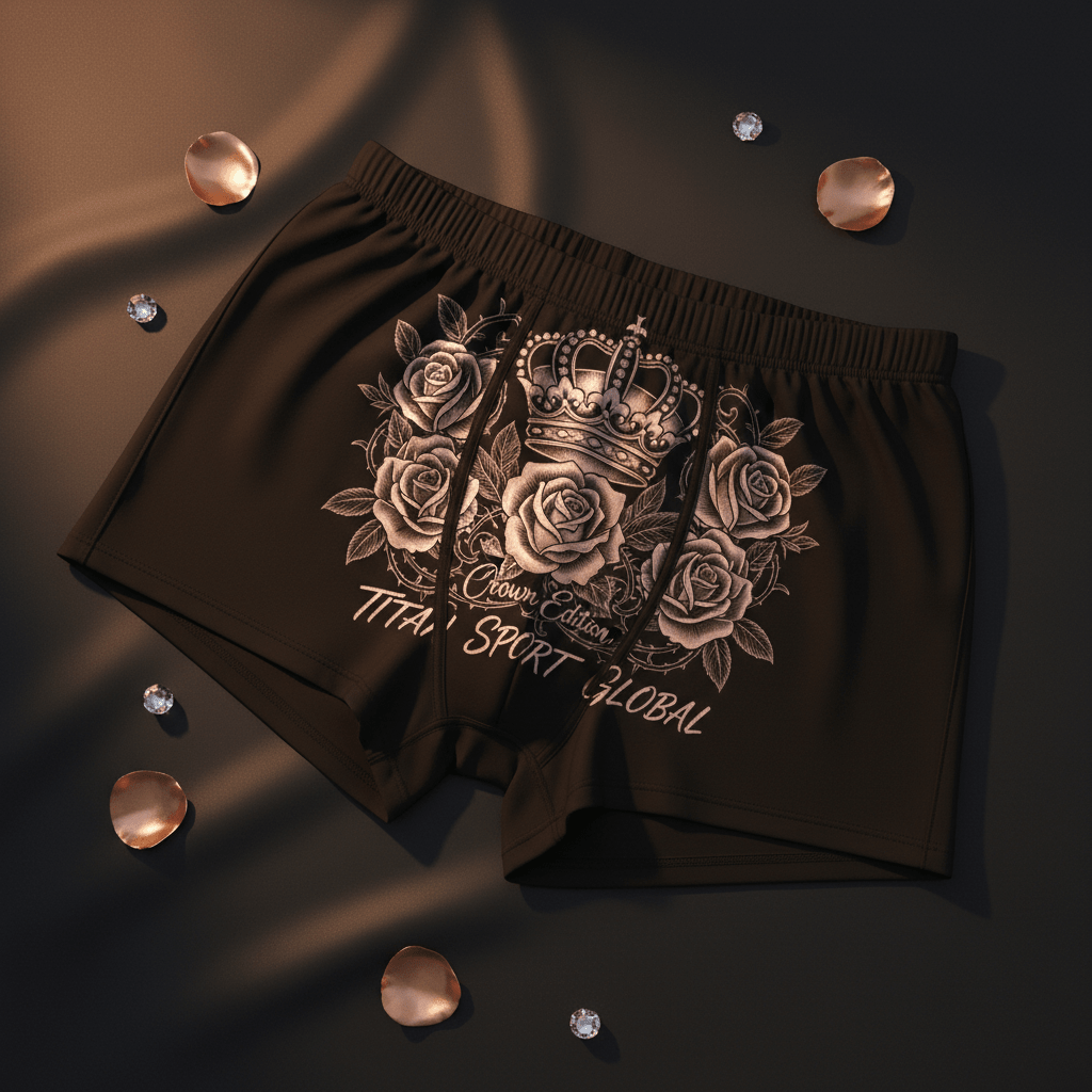 TITAN Women's Cozy Boxer Shorts Crown Edition Rose Gold Champagne