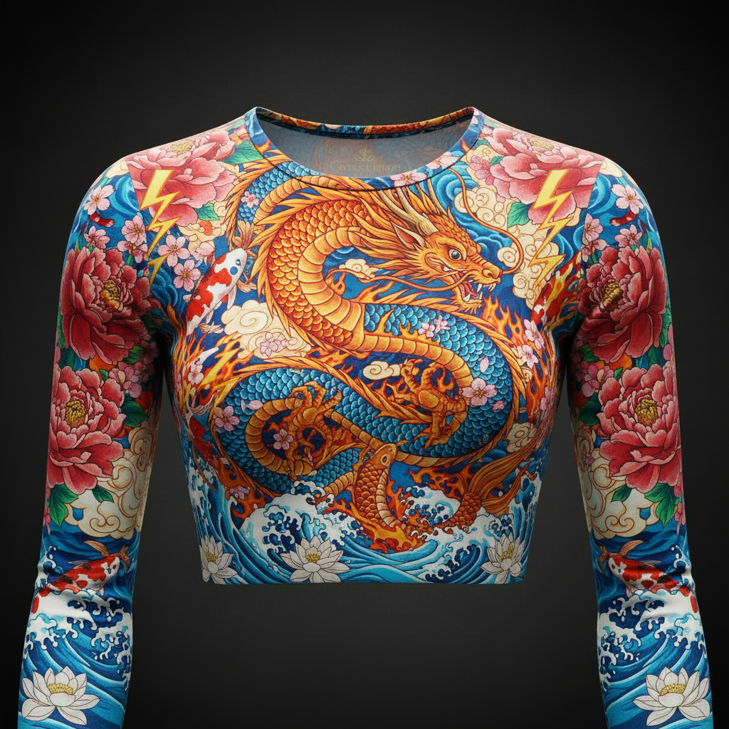 TITAN Women’s Volcanic Koi Dragon Long Sleeve Crop — Ryū Edition