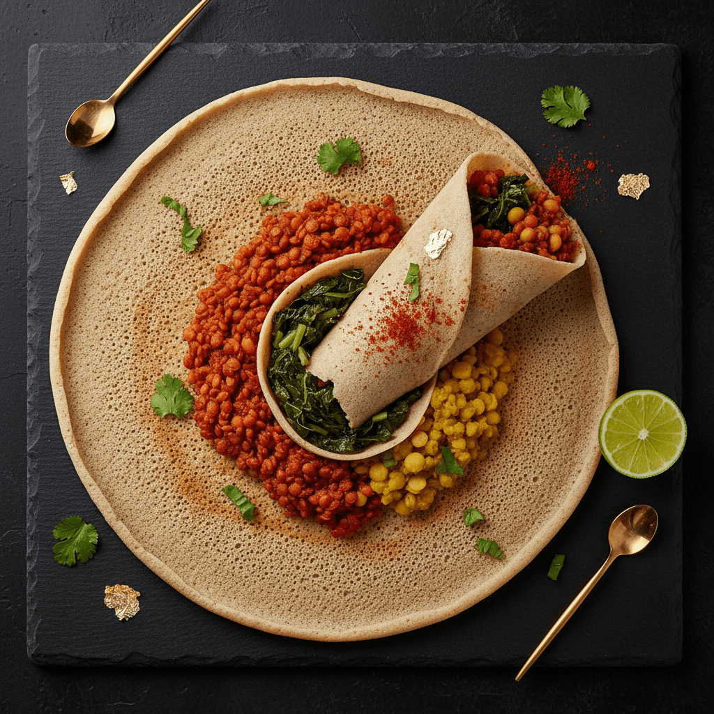 TITAN Ethiopian Injera Lentil Vegan Wrap Lunch