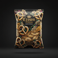 TITAN Protein Pretzel White Cheddar — Crown Edition bold tattoo-style artwork