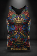 TITAN Men's Muscle-Fit Performance Tank Top — Bold Crown Edition tattoo-style artwork