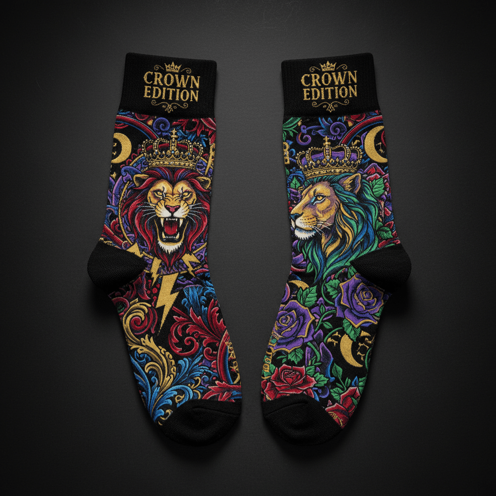 TITAN Crown Edition Tattoo Art Cushioned Running Socks