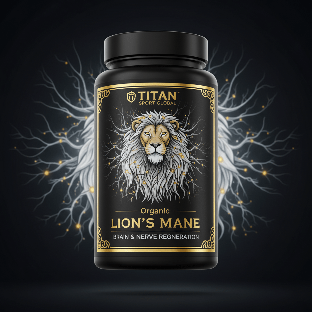 TITAN Organic Lion's Mane - Brain & Nerve Regeneration supplement bottle