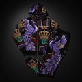 TITAN Crown Edition Tattoo Art Women's Lounge Matching Set - bold peacock rose tattoo artwork on matte black fleece