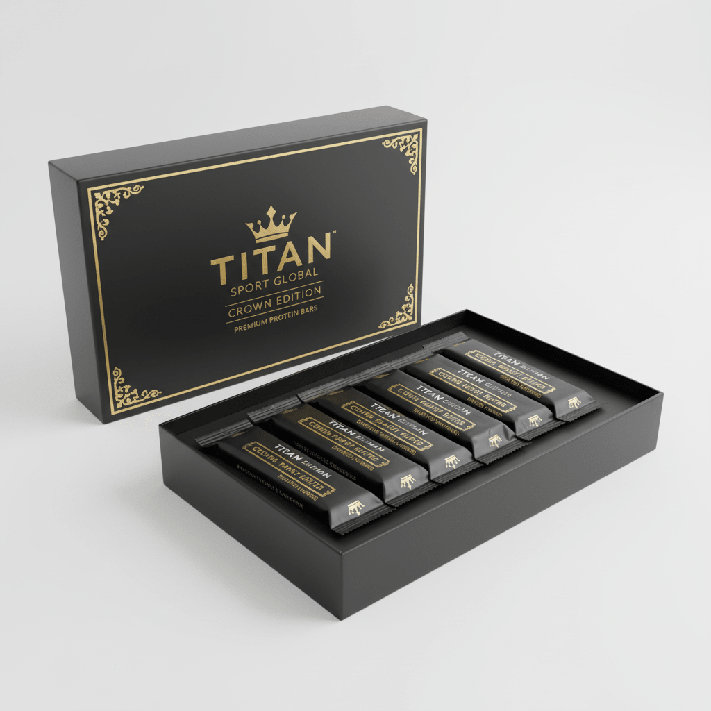 TITAN Protein Bar Variety Pack 10-Pack Crown Edition — matte black gift box