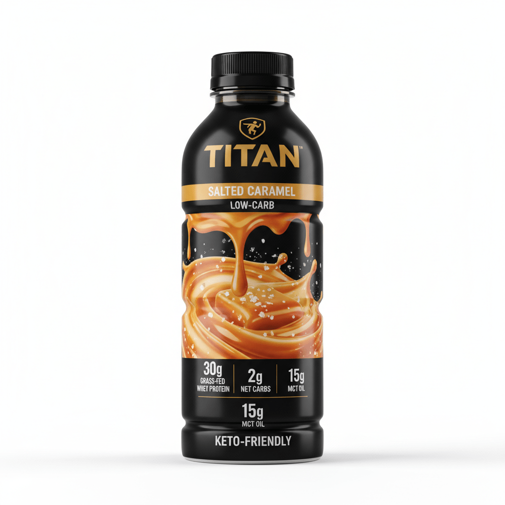 TITAN Keto Protein Shake - Salted Caramel 30g Low-Carb