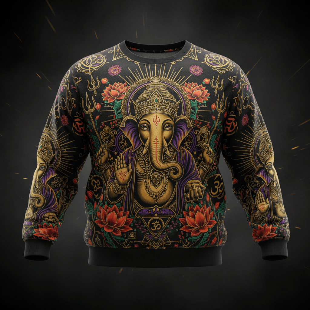 TITAN Plus Men's Ganesh New Beginnings Crewneck — Spiritual Crown Edition sizes 1X–5X