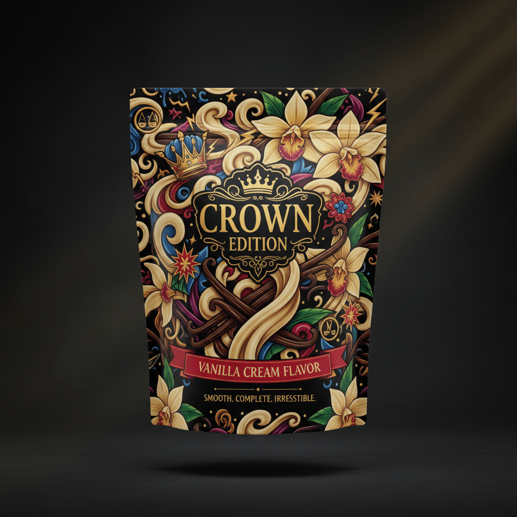TITAN Meal Replacement Shake Vanilla Cream — Crown Edition bold tattoo-style artwork