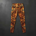 TITAN Women's Tiger Flame Crown Compression Tights flat lay