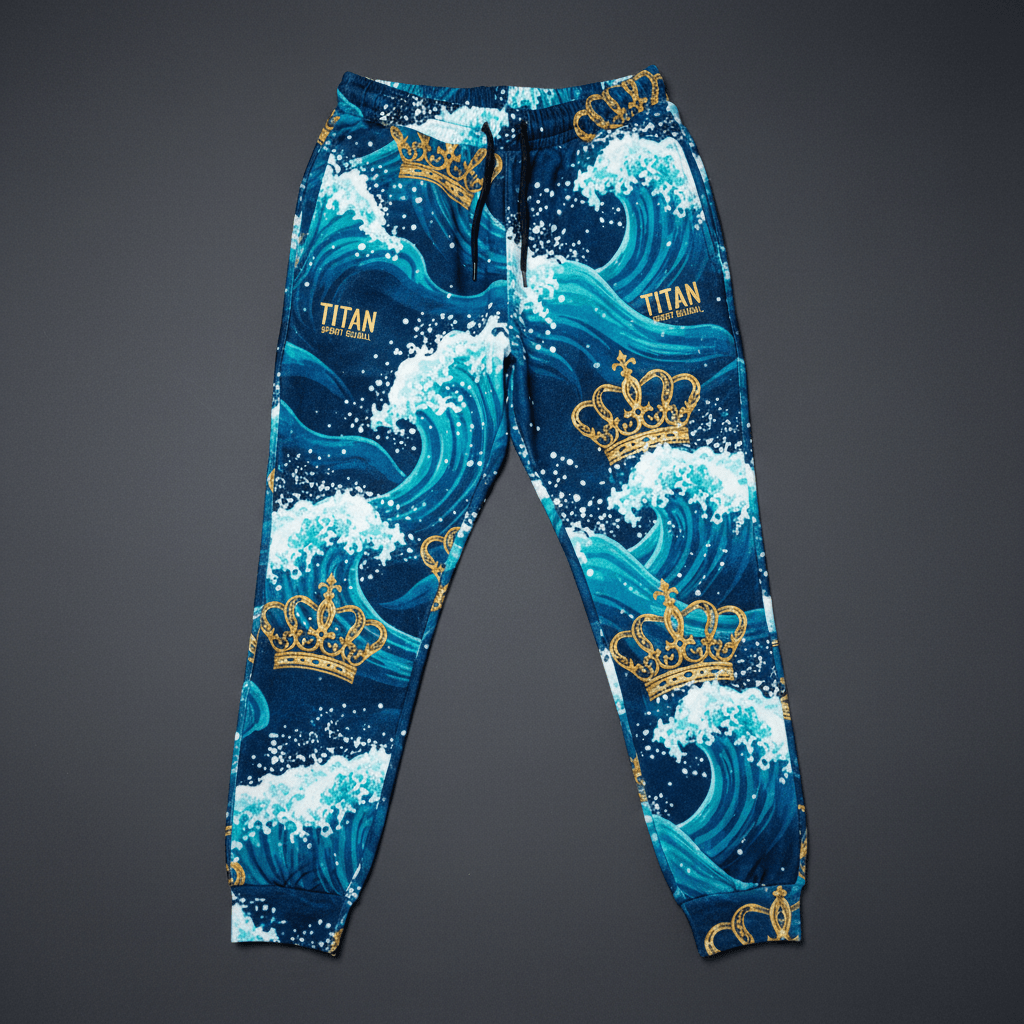 TITAN Women's Ocean Wave Crown Joggers flat lay