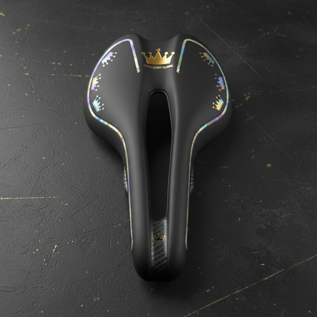 TITAN Crown Edition Cycling Saddle Matte Black Gold
