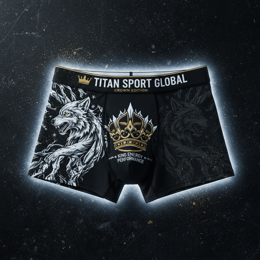 TITAN Men's Boxer Briefs Crown Edition Arctic White Gold