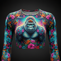 TITAN Women’s Cosmic Gorilla Bloom Long Sleeve Crop — Silverback Eden Edition