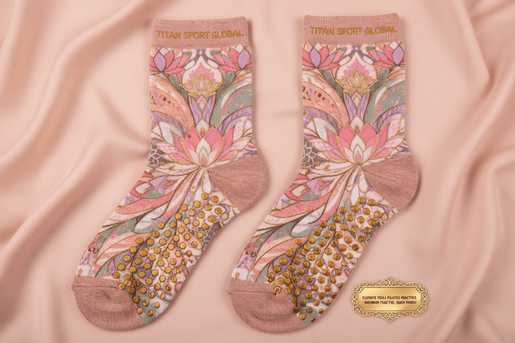 TITAN Anti-Slip Yoga Socks — Lotus Mandala Zen Design