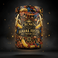 TITAN Whey Protein Isolate Banana Foster — Crown Edition bold tattoo-style artwork