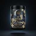 TITAN Casein Protein Vanilla Overnight Recovery - Crown Edition tattoo-style artwork