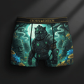 TITAN Olmec Jaguar Warrior Men's Boxer Briefs Crown Edition — jaguar in Olmec warrior armor anime art on matte black