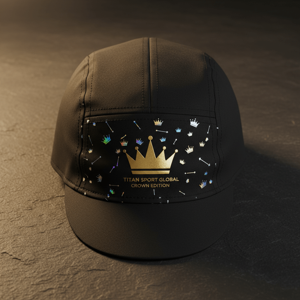 TITAN Crown Edition Cycling Cap Matte Black Gold