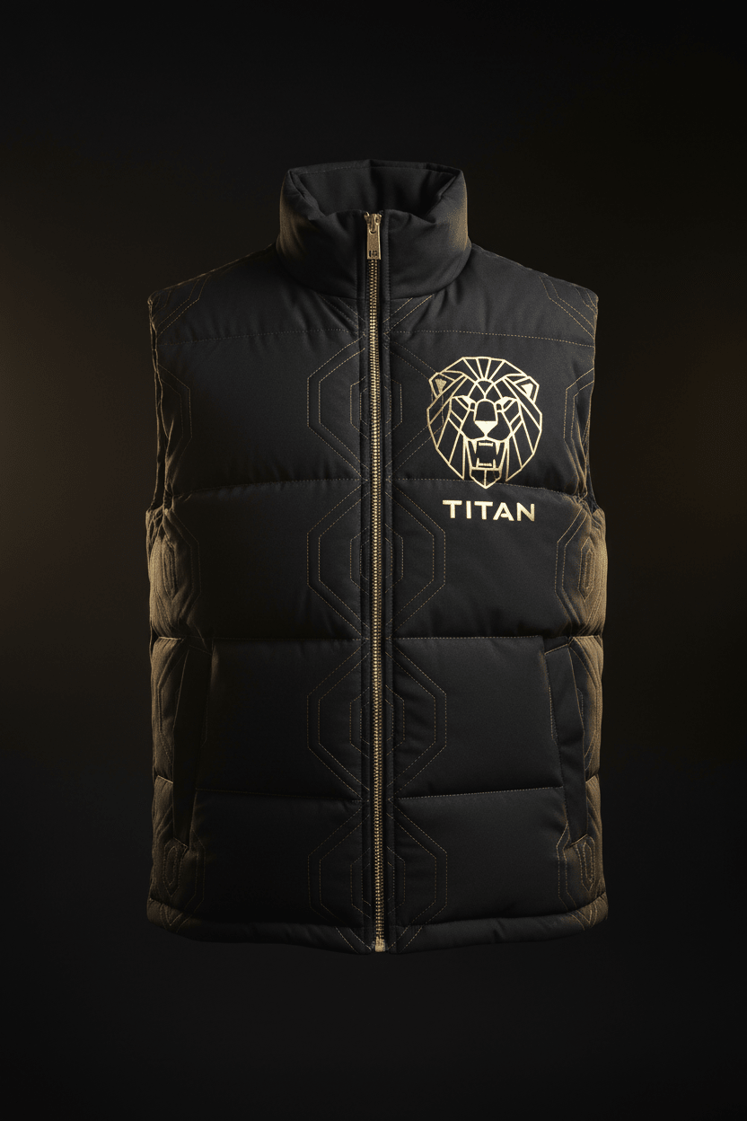 TITAN Black Gold Puffer Vest