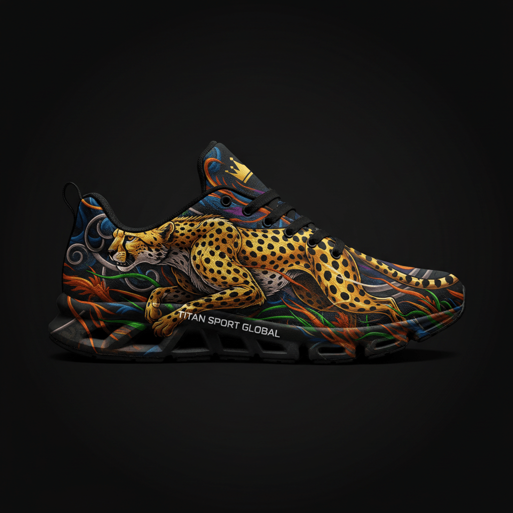 TITAN Crown Edition Cheetah Sprint Men's Running Shoe Color Tattoo Art