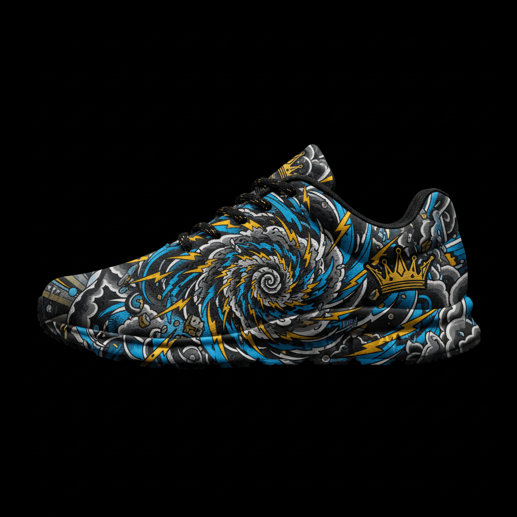TITAN Crown Edition Color Tornado Men's Running Shoe Color Tattoo Art