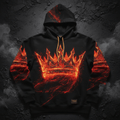 TITAN Men's Lava King Crown Pullover Hoodie — Volcanic King SWAG Edition
