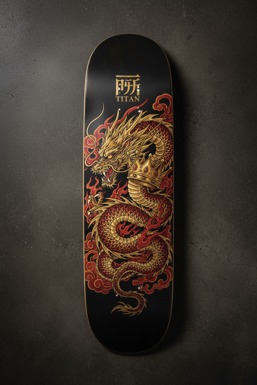 TITAN Crown Edition Dragon Crown Skateboard Deck