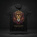 TITAN Men's Lion Crown Polo Shirt Crown Edition — bold tattoo-style lion crown artwork