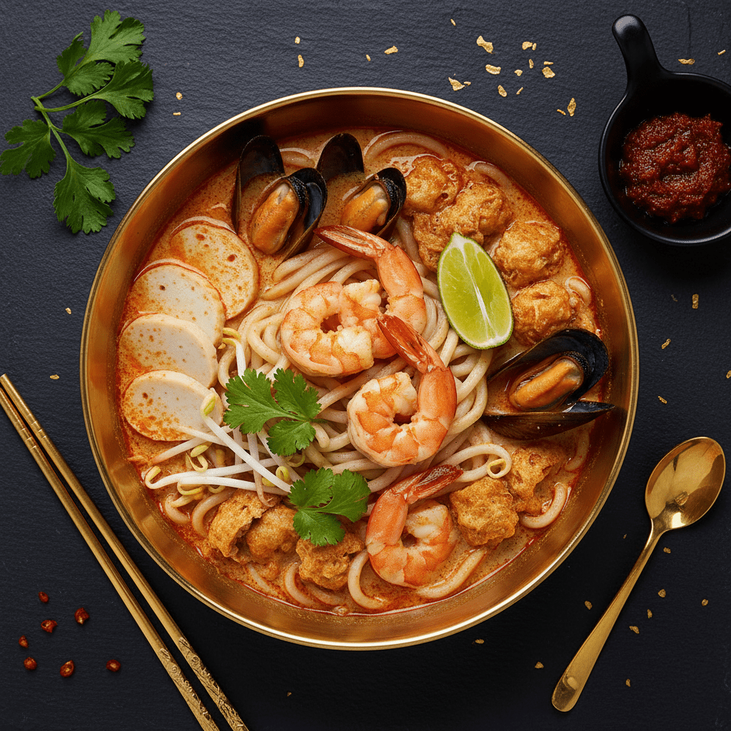 TITAN Singaporean Laksa Seafood Muscle Dinner Bowl