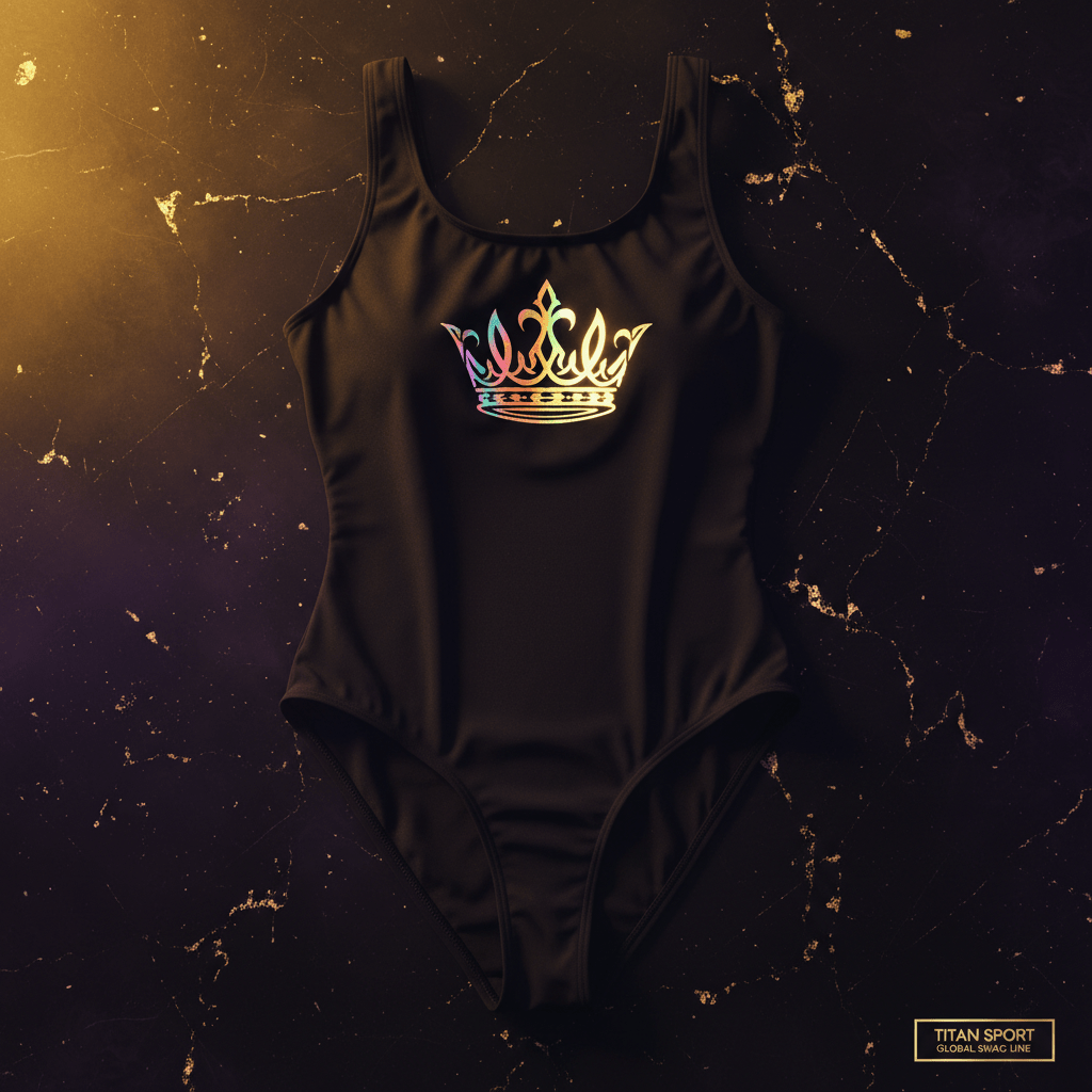 TITAN Women's Crown One-Piece Swimsuit SWAG LINE Black Gold