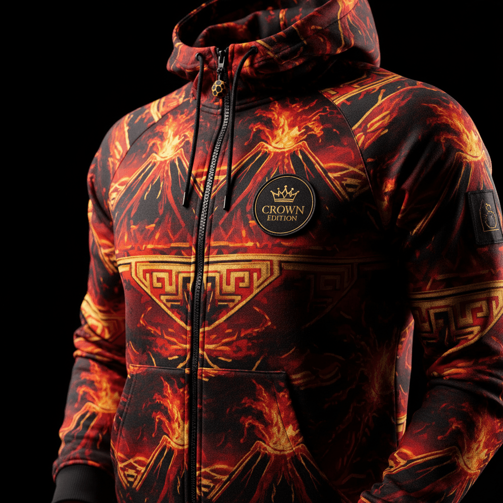 TITAN Lava Flow Zip-Up Hoodie — Volcanic Edition