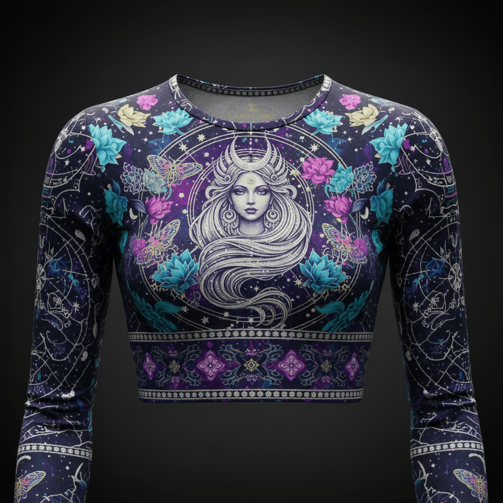 TITAN Women’s Celestial Moon Goddess Long Sleeve Crop — Luna Edition