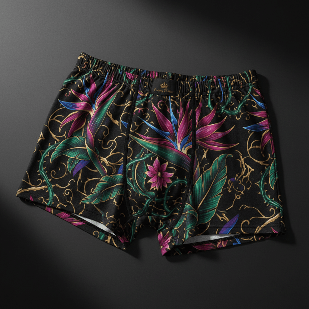 TITAN Women's Cozy Boxer Shorts Bird of Paradise Crown Edition