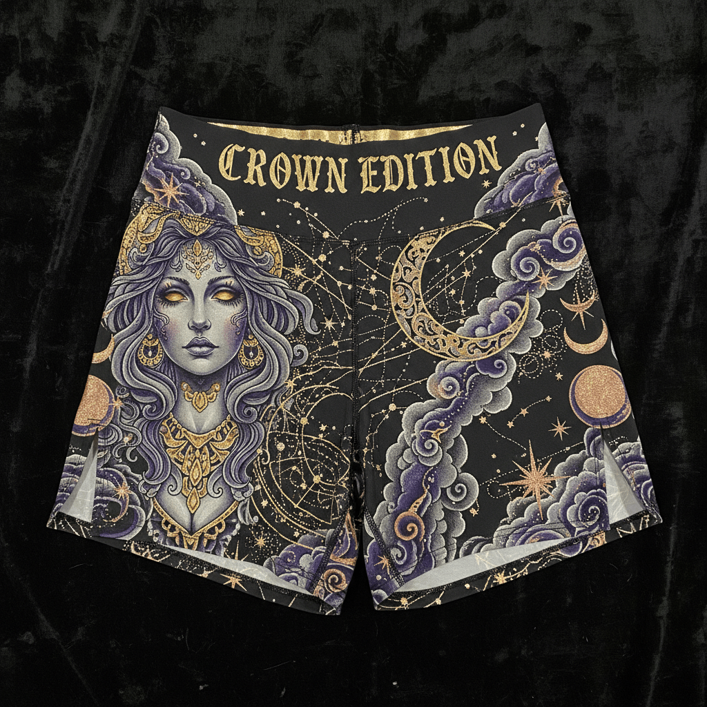 TITAN Crown Edition Tattoo Art Goddess Side-Slit Shorts Women's Athletic Bottoms
