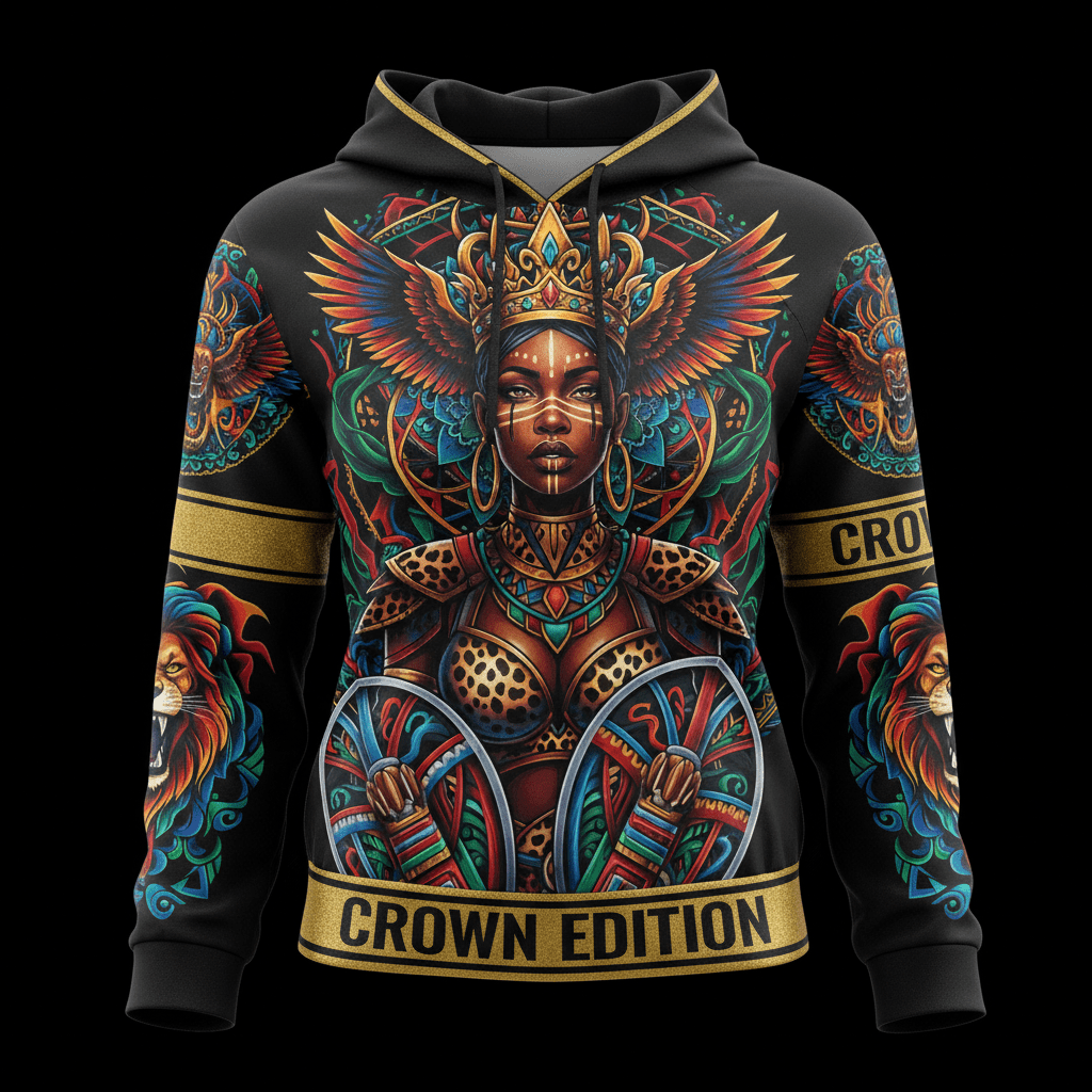 TITAN Women's African Queen Warrior Hoodie — Crown Finale Edition