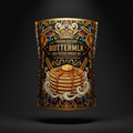 TITAN High-Protein Pancake Mix Buttermilk — Crown Edition bold tattoo-style artwork