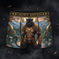 TITAN Khmer Panther Warrior Men's Boxer Briefs Crown Edition — panther in Khmer Empire armor anime art on matte black
