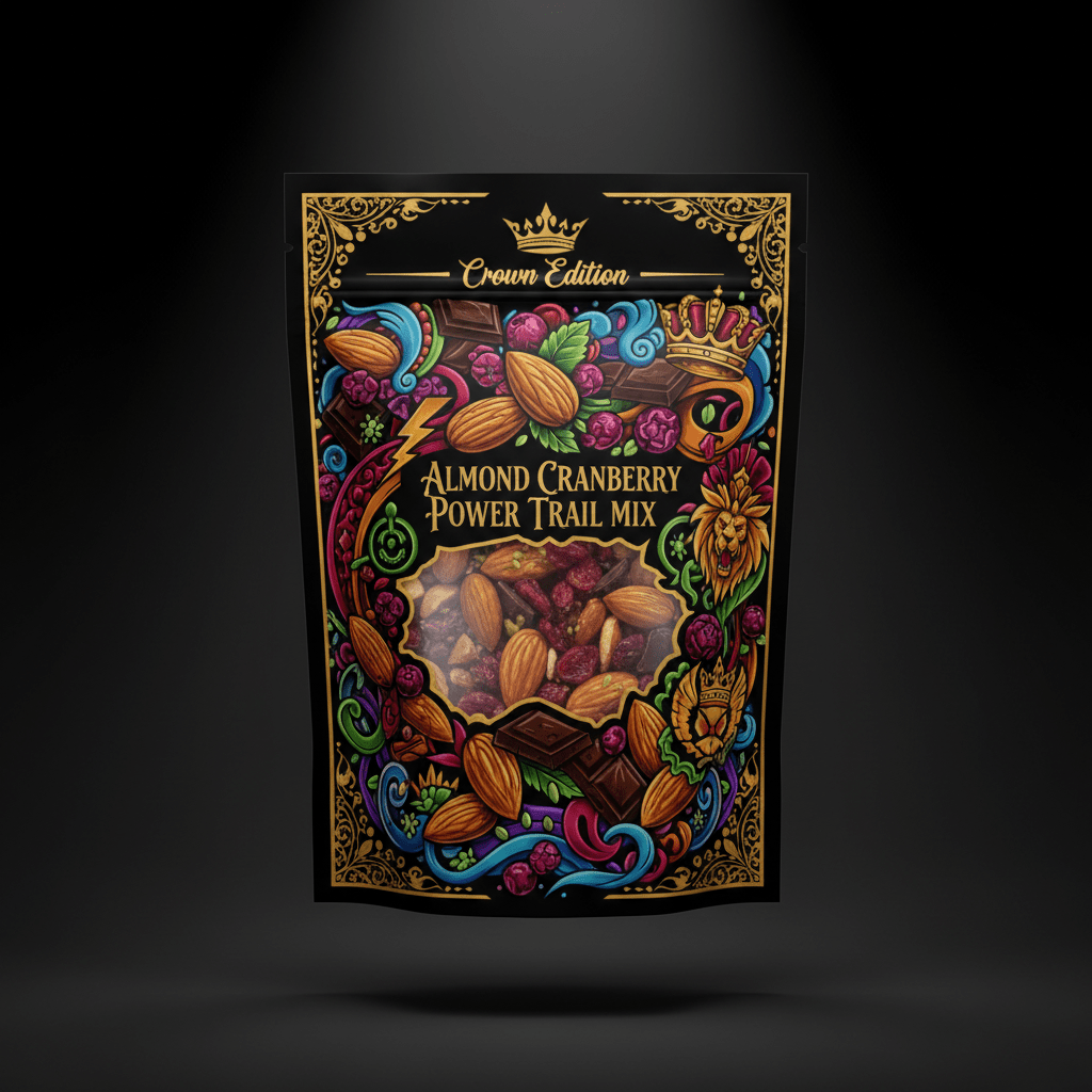 TITAN Almond Cranberry Power Trail Mix — Crown Edition bold tattoo-style artwork