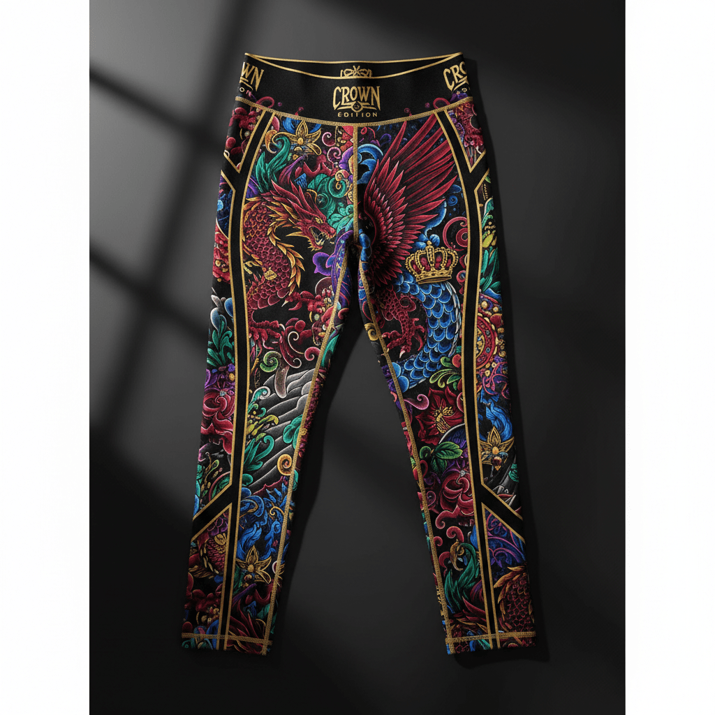 TITAN Crown Edition Women's Tattoo Art 3/4 Compression Tights