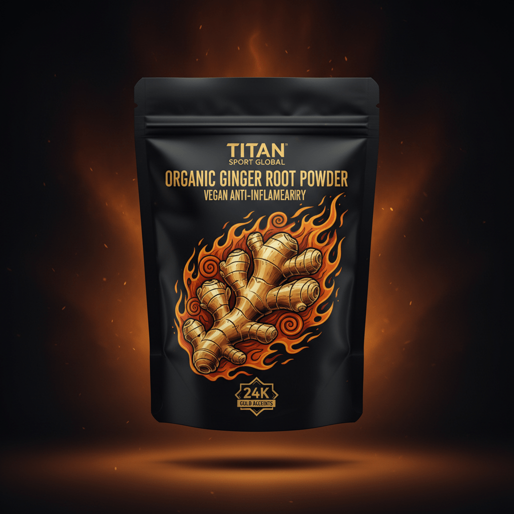 TITAN Organic Ginger Root Powder Vegan Anti-Inflammatory supplement pouch