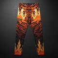 TITAN Men's Tiger Flame Crown Compression Tights flat lay