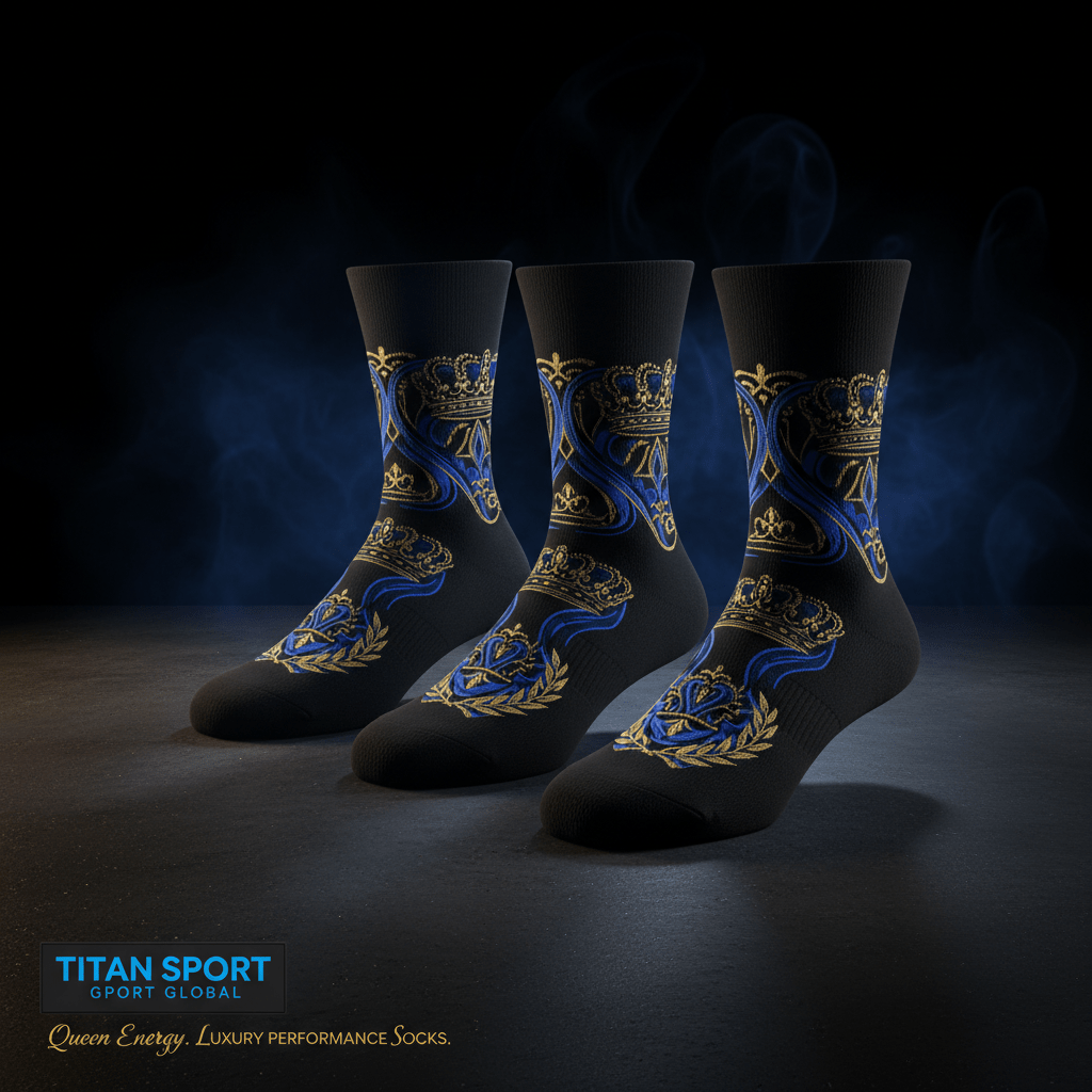 TITAN Crown Edition Athletic Sock Pack Royal Blue Gold 3-Pack