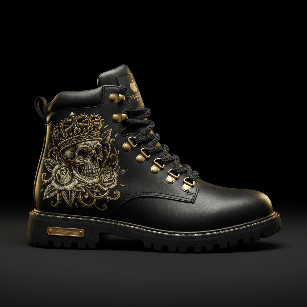 TITAN Hiking Boot — Skull & Roses Tattoo Crown Edition