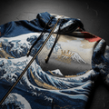 TITAN Japanese Ukiyo-e Zip-Up Hoodie — Great Wave Edition