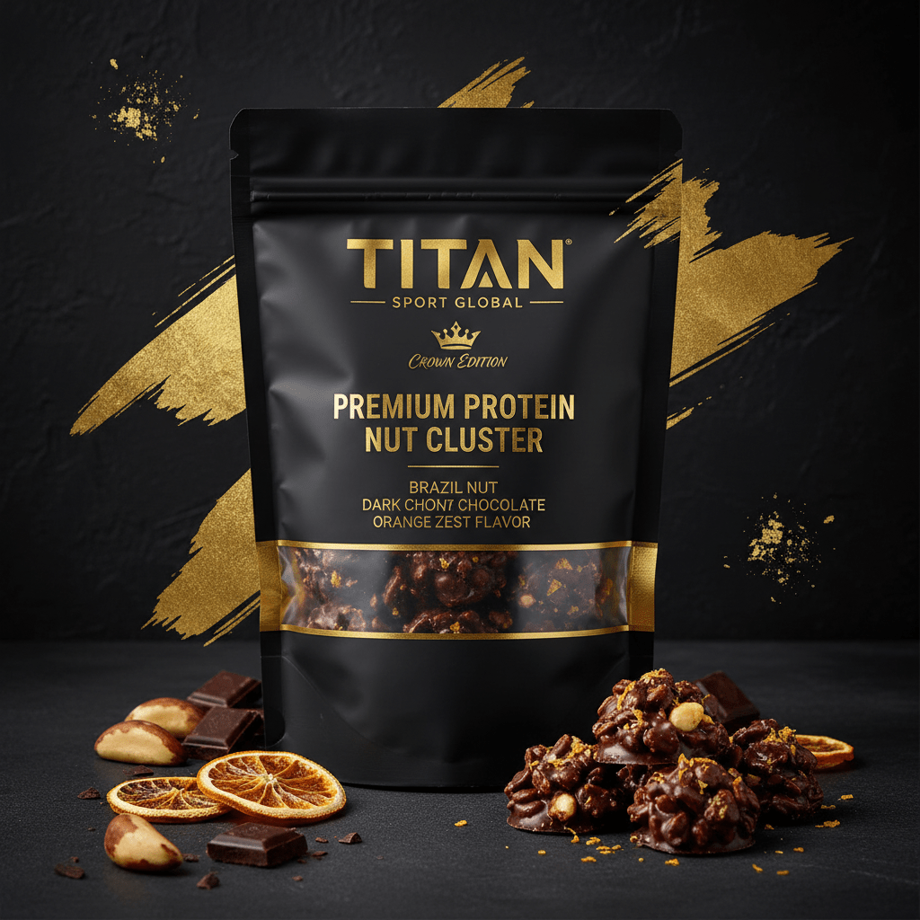 Crown High-Protein Dark Chocolate Orange Zest Brazil Nut Clusters