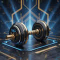 TITAN Smart Adjustable Dumbbell Tech Crown Edition LCD display black gold