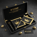 TITAN Crown Edition Rugby Flag Set Matte Black Gold