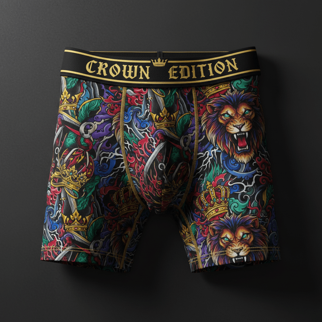 TITAN Crown Edition Men's Tattoo Art Compression Shorts