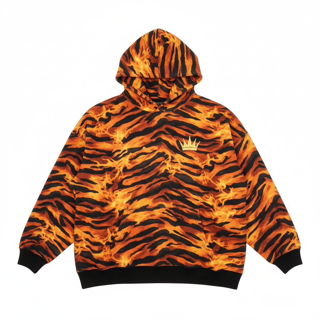 TITAN Tiger Flame Men’s Hoodie — Crown SWAG Edition